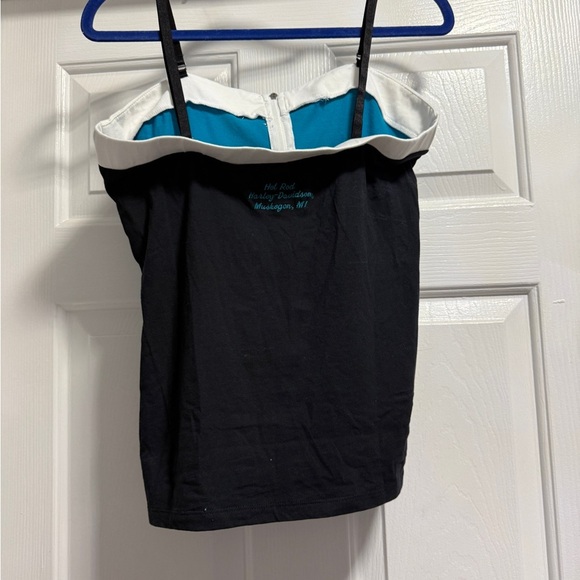Harley-Davidson Teal and Black Tube Top - Size M - Picture 4 of 6